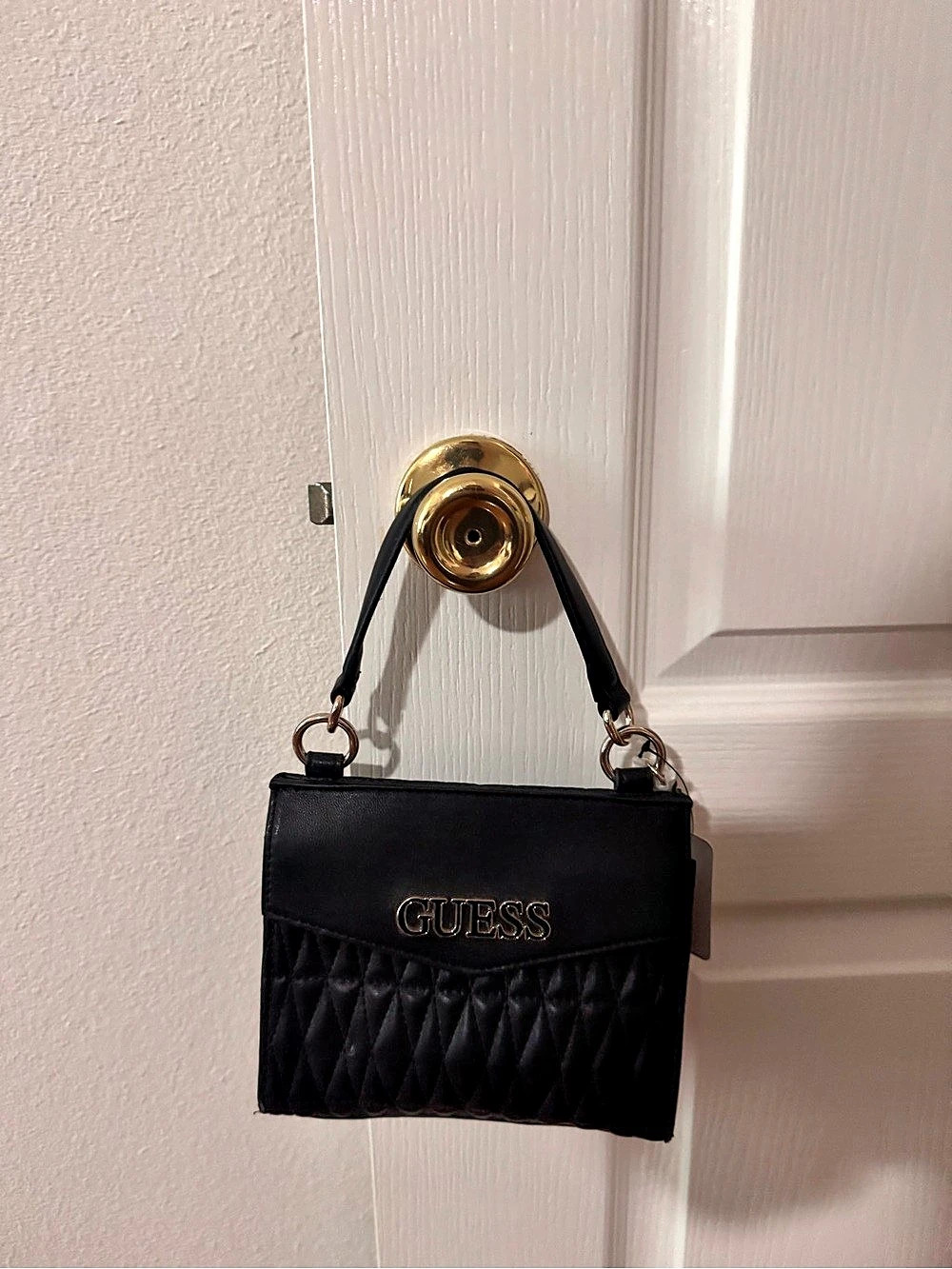GUESS Quilted Shoulder Bag in Black